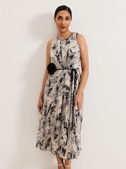 Phase Eight Black Petite Sandra Printed Dress - Image 4 of 6