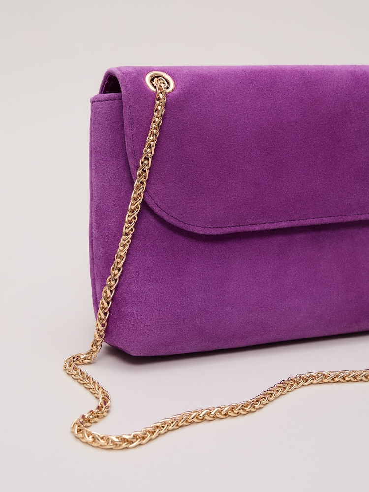 Phase Eight Suede Chain Clutch Bag - Imagen 2 de 6
