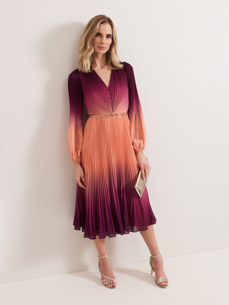 Phase Eight Purple / Orange Mira Ombre Dress - Image 1 of 6