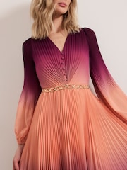 Phase Eight Purple / Orange Mira Ombre Dress - Image 4 of 6