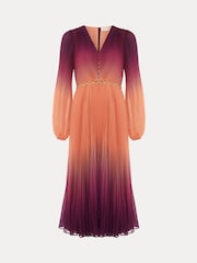 Phase Eight Purple / Orange Mira Ombre Dress - Image 6 of 6