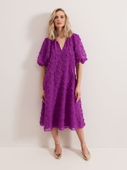 Phase Eight Purple Bella Midi Dress - Image 2 of 8