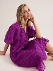 Phase Eight Purple Bella Midi Dress - Image 5 of 8