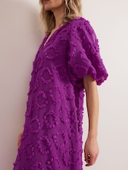 Phase Eight Purple Bella Midi Dress - Image 6 of 8