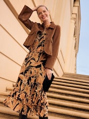 Phase Eight Black Alma Printed Dress - Image 1 of 8