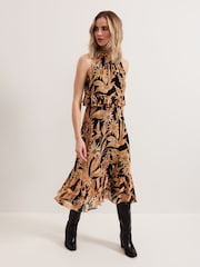 Phase Eight Black Alma Printed Dress - Image 2 of 8