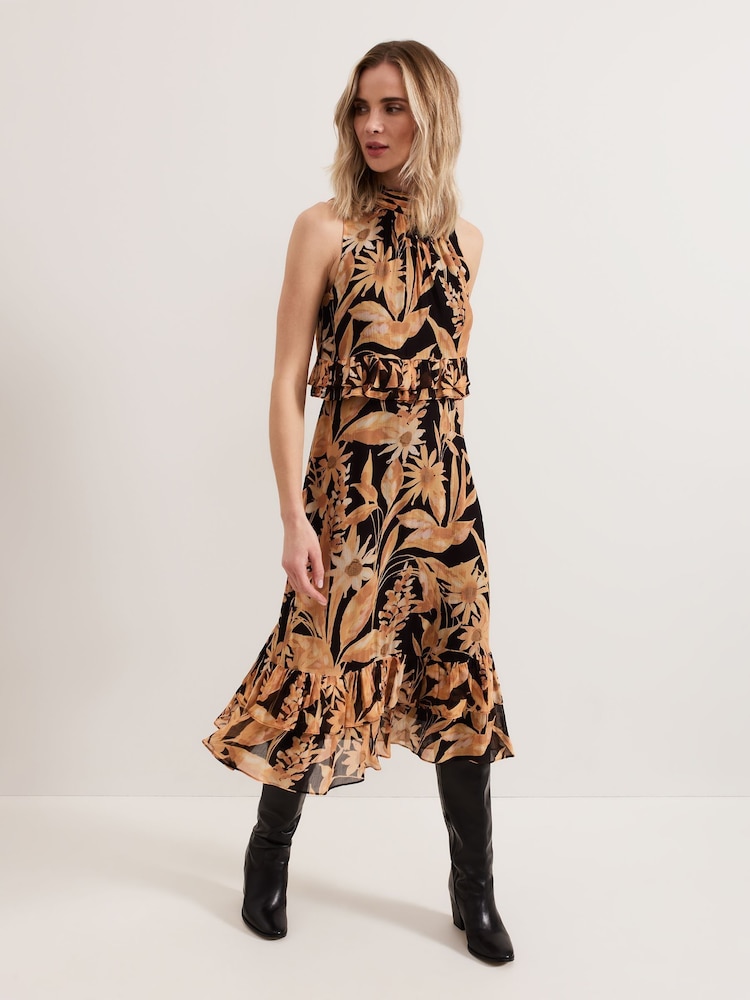 Phase Eight Black Alma Printed Dress - Image 2 of 8