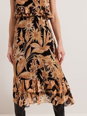 Phase Eight Black Alma Printed Dress - Image 6 of 8
