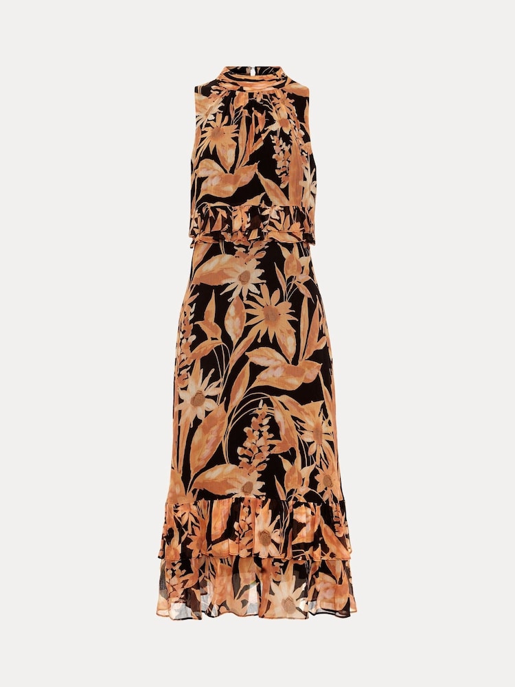 Phase Eight Black Alma Printed Dress - Image 8 of 8