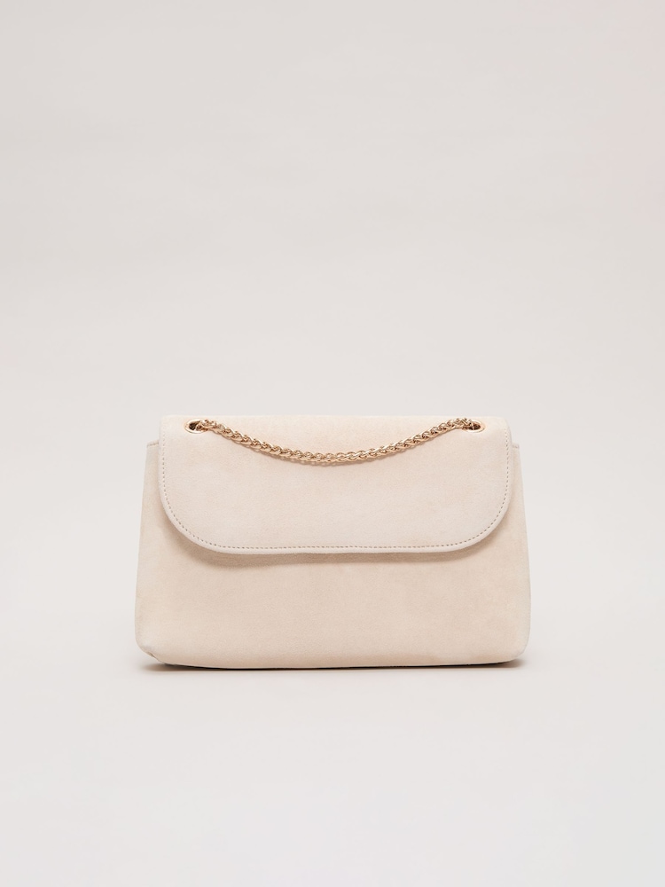 Phase Eight Natural Suede Chain Clutch Bag - Image 1 of 7