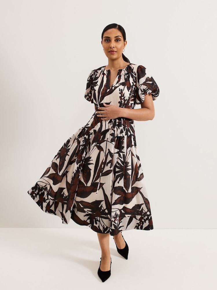 Phase Eight Black Petite Zarah Printed Dress - Image 1 of 6
