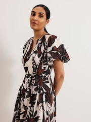 Phase Eight Black Petite Zarah Printed Dress - Image 4 of 6