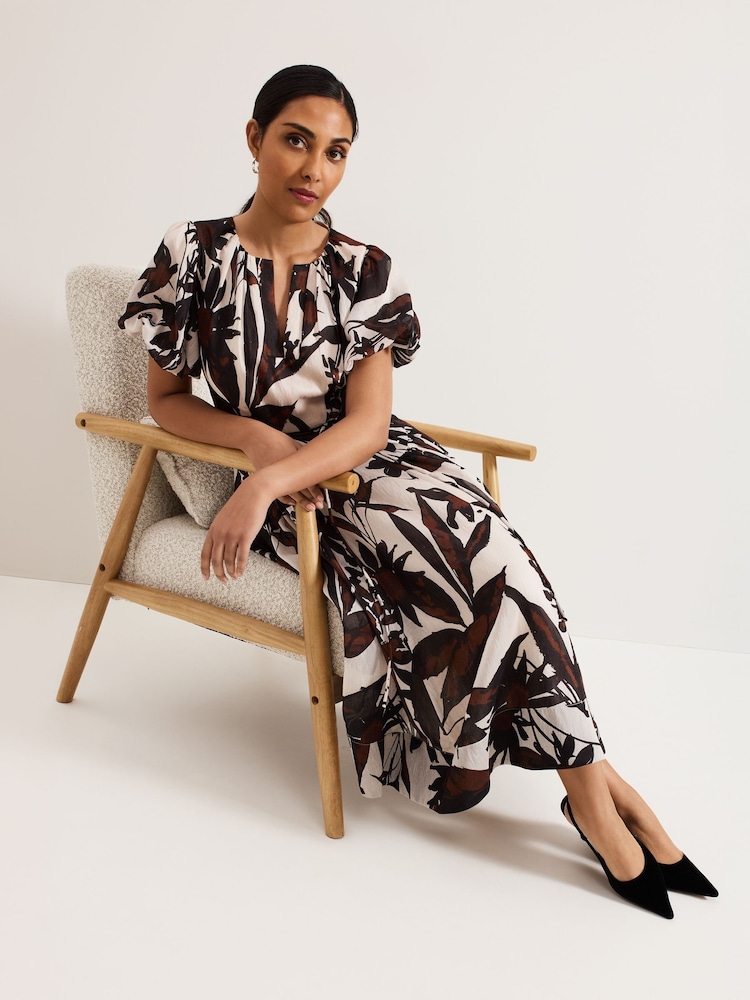 Phase Eight Black Petite Zarah Printed Dress - Image 6 of 6