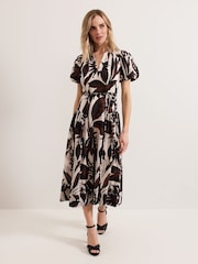 Phase Eight Black Zarah Printed Dress - Image 2 of 8