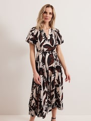Phase Eight Black Zarah Printed Dress - Image 4 of 8