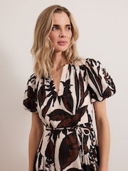 Phase Eight Black Zarah Printed Dress - Image 5 of 8