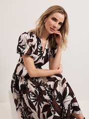 Phase Eight Black Zarah Printed Dress - Image 7 of 8