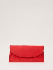 Phase Eight Red Suede Clutch Bag - Image 1 of 7