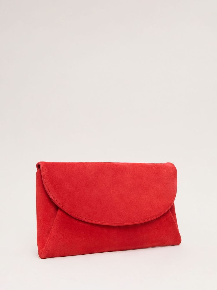 Phase Eight Red Suede Clutch Bag - Image 2 of 7