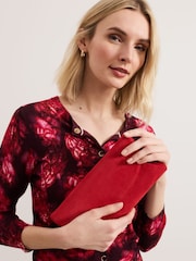 Phase Eight Red Suede Clutch Bag - Image 6 of 7