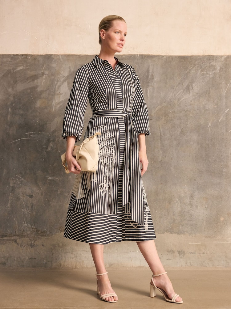 Phase Eight Black Corina Stripe Dress - Image 1 of 8