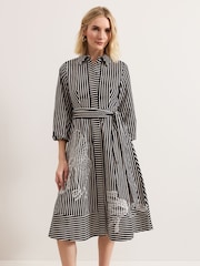 Phase Eight Black Corina Stripe Dress - Image 5 of 8