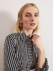 Phase Eight Black Corina Stripe Dress - Image 6 of 8