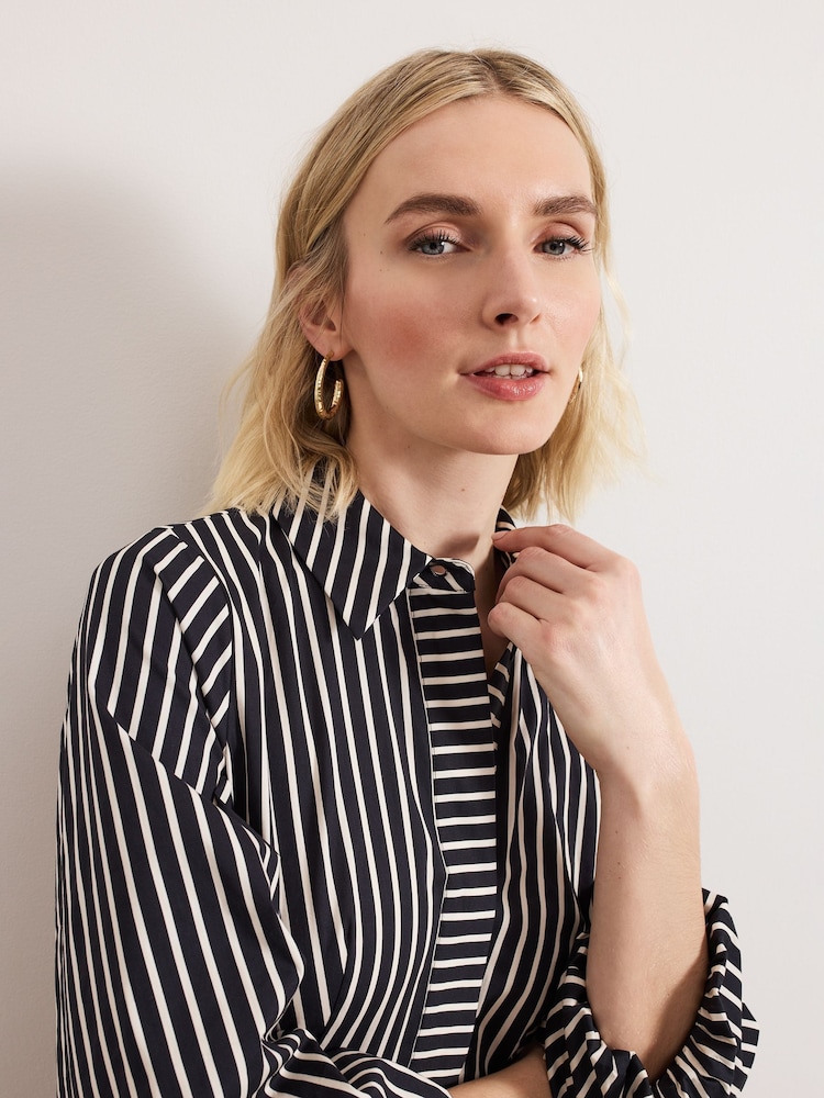Phase Eight Black Corina Stripe Dress - Image 6 of 8