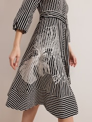 Phase Eight Black Corina Stripe Dress - Image 7 of 8