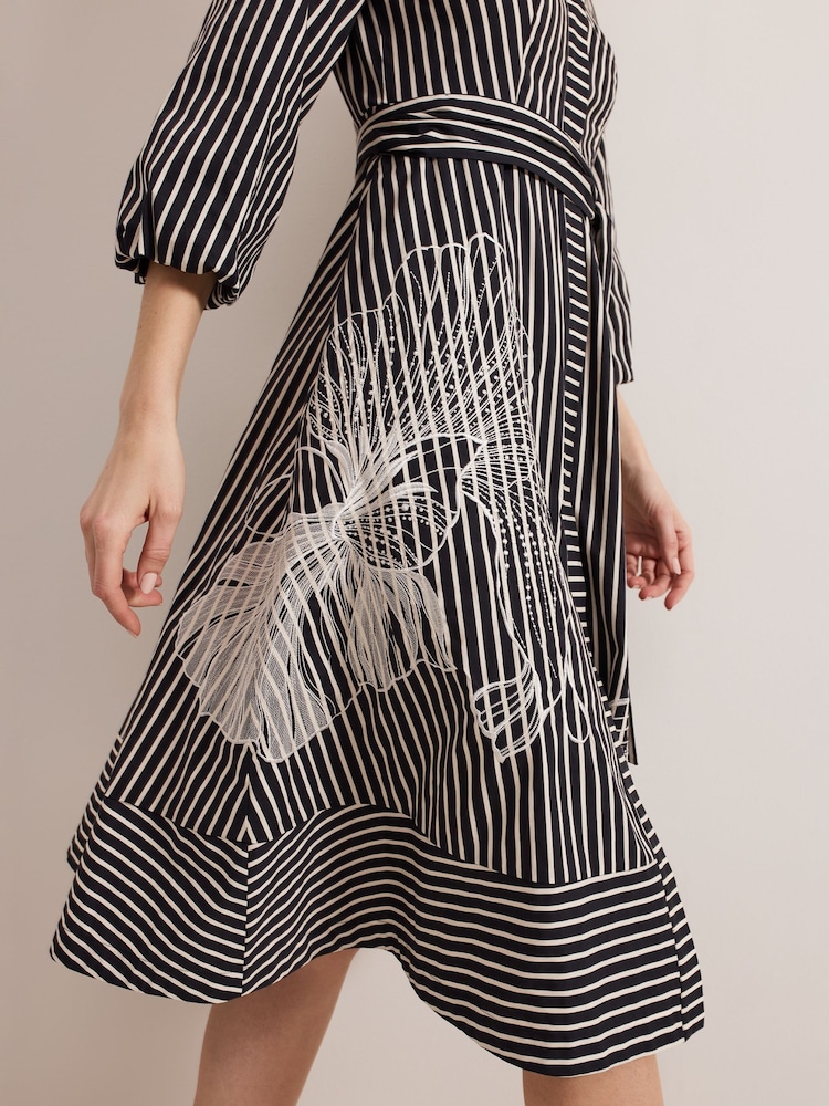 Phase Eight Black Corina Stripe Dress - Image 7 of 8