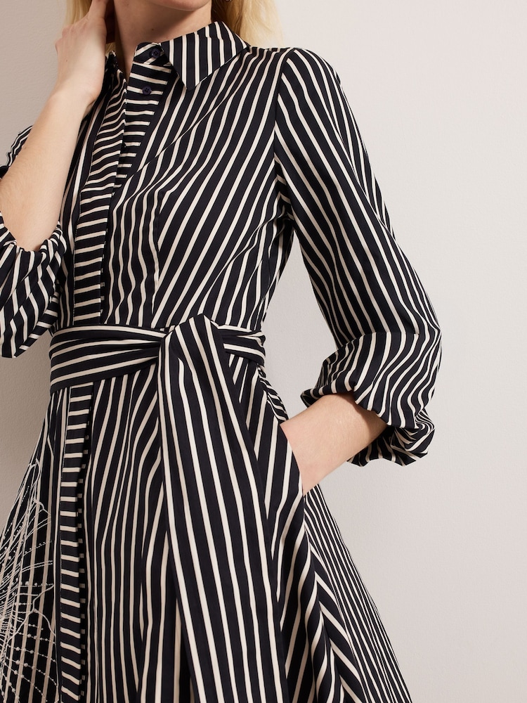 Phase Eight Black Corina Stripe Dress - Image 8 of 8