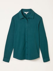 FatFace Selby Teal Blue Jersey Shirt - Image 1 of 1
