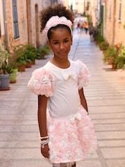 Angels Face Roses White Top And Skirt Set - Image 1 of 3