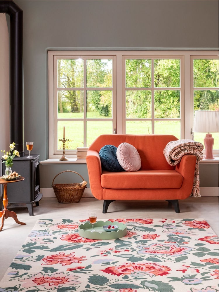 Laura Ashley Red Wendling Floral Poppy Rug - Image 1 of 8
