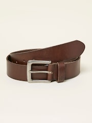 Chocolate Brown Plain Leather Belt - Image 1 of 2