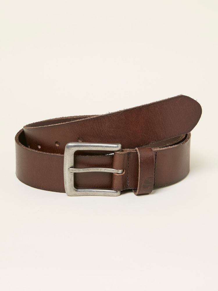 Chocolate Brown Plain Leather Belt - Image 1 of 2 Chocolate Brown Plain Leather Belt - Image 1 of 2