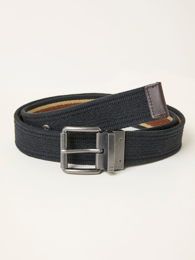 FatFace Black Reversible Webbing Belt - Image 2 of 3 FatFace Black Reversible Webbing Belt - Image 2 of 3