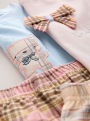 Check Bow / Bear Woven Bottoms Pyjamas 2 Pack (9mths-10yrs) - Image 8 of 9