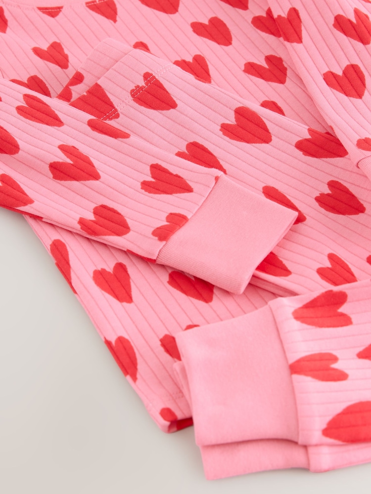 Red/Pink hearts Snuggle Pyjamas 1 Pack (9mths-10yrs) - Image 4 of 4 Red/Pink hearts Snuggle Pyjamas 1 Pack (9mths-10yrs) - Image 4 of 4