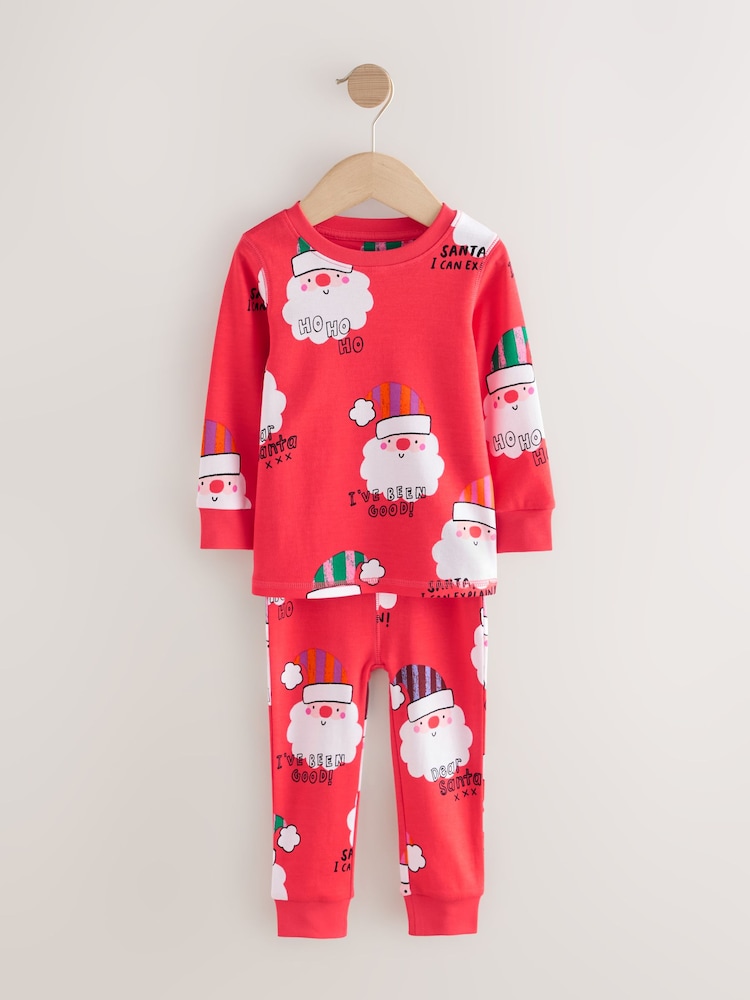 Red/Blue Santa Christmas Snuggle Pyjamas 2 Pack (9mths-12yrs) - Image 2 of 6
