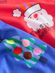 Red/Blue Santa Christmas Snuggle Pyjamas 2 Pack (9mths-12yrs) - Image 5 of 6