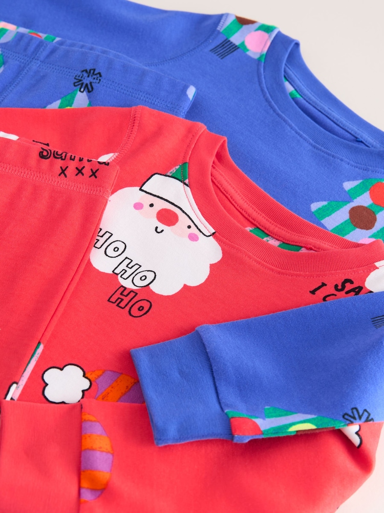 Red/Blue Santa Christmas Snuggle Pyjamas 2 Pack (9mths-12yrs) - Image 6 of 6