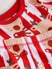 Red/Pink Stripe Reindeer Christmas Pyjamas (9mths-16yrs) - Image 10 of 10