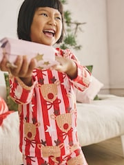 Red/Pink Stripe Reindeer Christmas Pyjamas (9mths-16yrs) - Image 5 of 10
