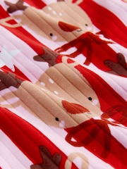 Red/Pink Stripe Reindeer Christmas Pyjamas (9mths-16yrs) - Image 9 of 10