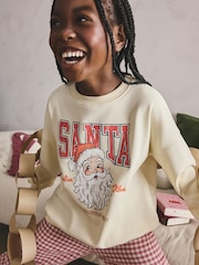 Red/Ecru Santa Sweatshirt Pyjamas (2-16yrs) - Image 3 of 8
