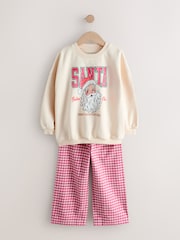Red/Ecru Santa Sweatshirt Pyjamas (2-16yrs) - Image 5 of 8