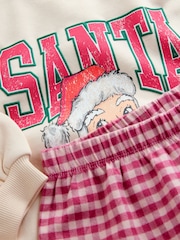 Red/Ecru Santa Sweatshirt Pyjamas (2-16yrs) - Image 8 of 8