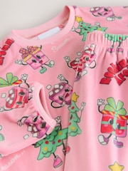 Pink Festive Christmas Cosy Fleece Pyjamas (3-16yrs) - Image 4 of 4