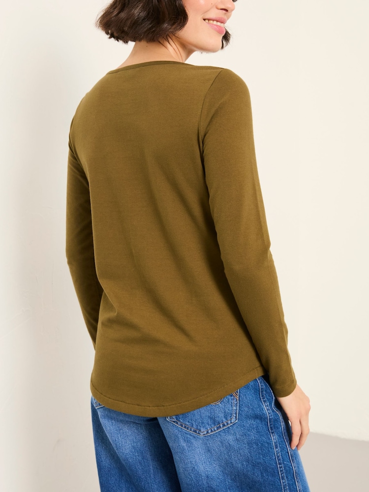 FatFace Bree Olive Green T Shirt - Image 2 of 5 FatFace Bree Olive Green T Shirt - Image 2 of 5